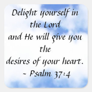 Adesivo Quadrado Salmo 37:4