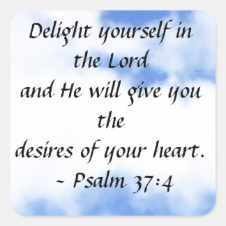 Adesivo Quadrado Salmo 37:4