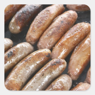 Adesivo Quadrado Salsichas na Churrasqueira