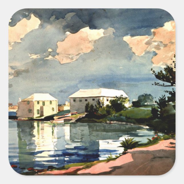 Adesivo Quadrado Salt Kettle, Bermudas - Winslow Homer, (Frente)