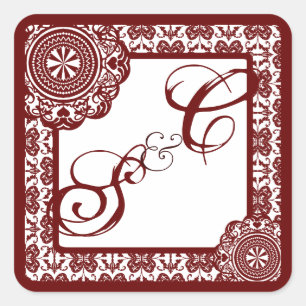 Adesivo Quadrado Salto Vermelho Árabe, souvenir monograma