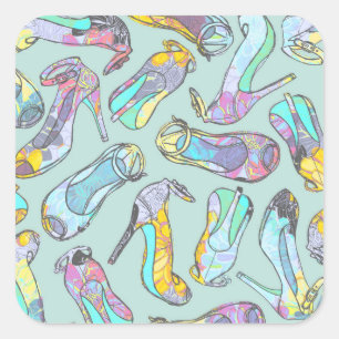 Adesivo Quadrado Saltos altos