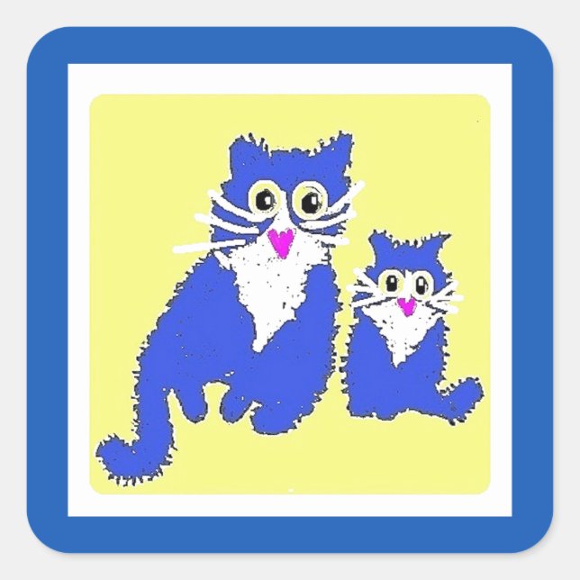 Adesivo Quadrado Salvamento de animais para a Ucrânia, Sticker Quad (Frente)