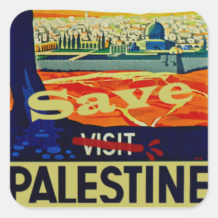 Adesivo Quadrado Salvar Palestina