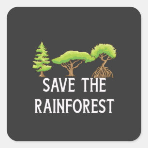 Adesivo Quadrado Salve A Floresta Tropical
