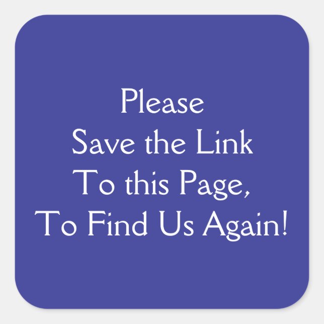 Adesivo Quadrado Salve um link (Frente)