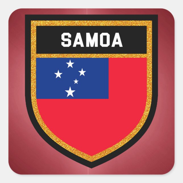 Adesivo Quadrado Samoa Flag (Frente)