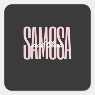 Adesivo Quadrado samosa e camiseta chai