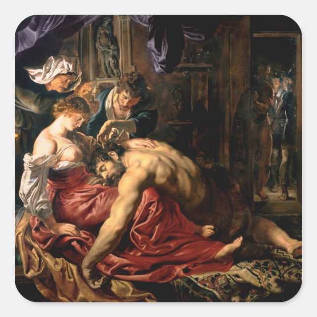 Adesivo Quadrado Samson e Delilah, c.1609 (Frente)