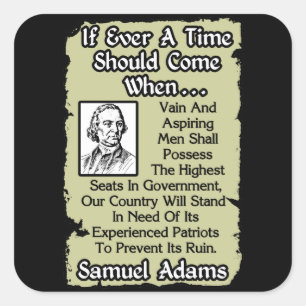 Adesivo Quadrado Samuel Adams: Patriotas experientes