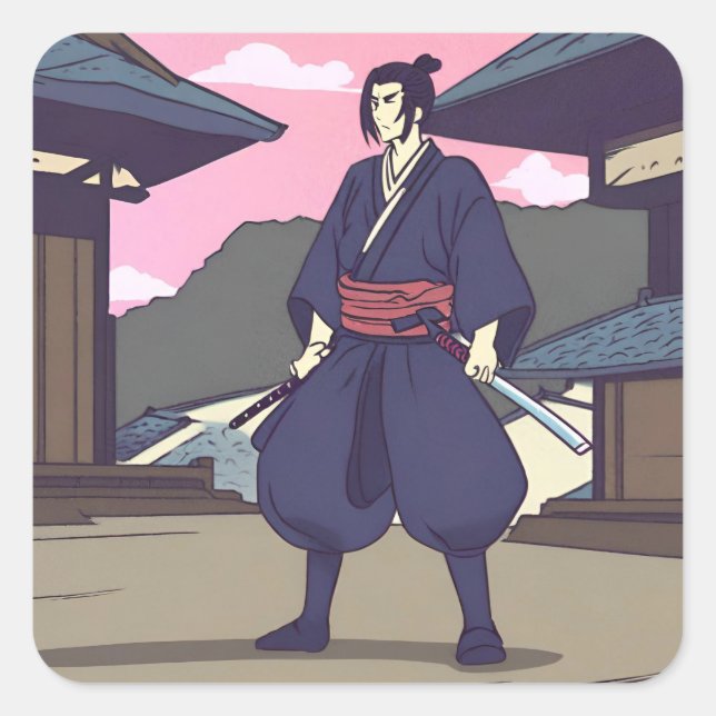 Adesivo Quadrado samurai (Frente)