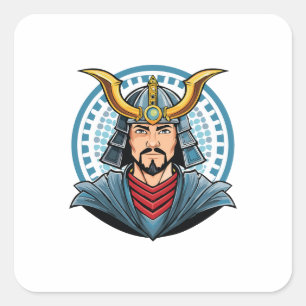 Adesivo Quadrado samurai japonês