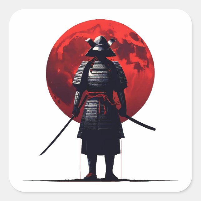 Adesivo Quadrado Samurai japonês (Frente)