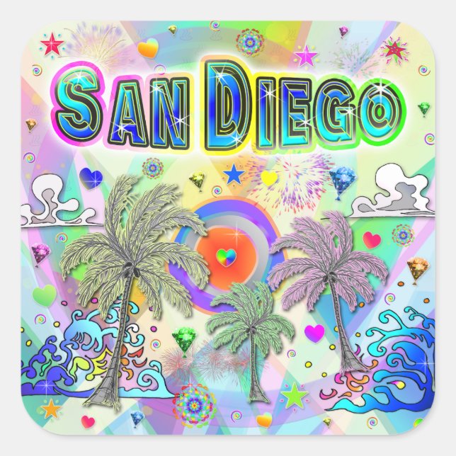 Adesivo Quadrado San Diego Deep Dream Sticker (Frente)