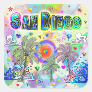 Adesivo Quadrado San Diego Deep Dream Sticker