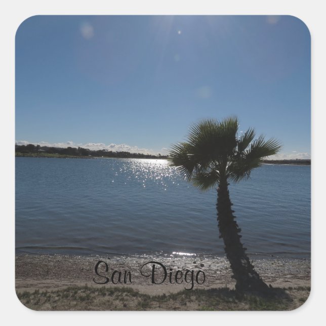 Adesivo Quadrado San Diego Palm Tree Sticker (Frente)
