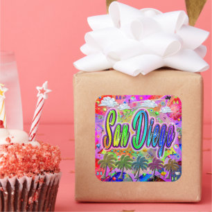 Adesivo Quadrado San Diego Vista Express Sticker