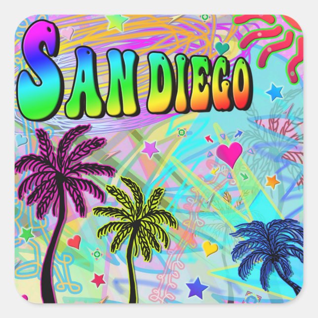 Adesivo Quadrado San Diego Vivid Romance Sticker (Frente)