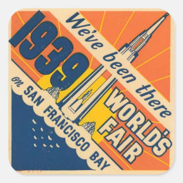 Adesivo Quadrado San Francisco 1939 Fair Sticker (Frente)
