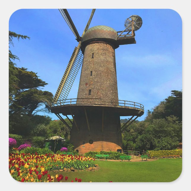 Adesivo Quadrado San Francisco Dutch Windmill nº 4 Sticker (Frente)