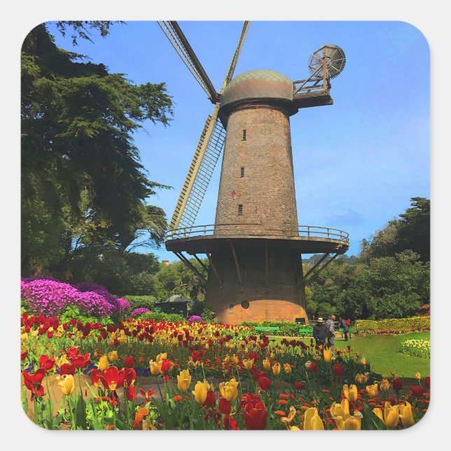 Adesivo Quadrado San Francisco Dutch Windmill nº 6 Sticker (Frente)