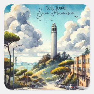 Adesivo Quadrado San Francisco Landmark Souvenir