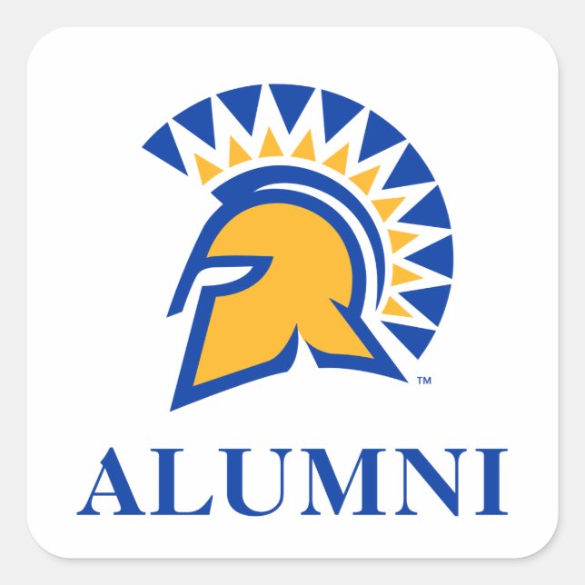 Adesivo Quadrado San Jose State Spartans Alumni (Frente)