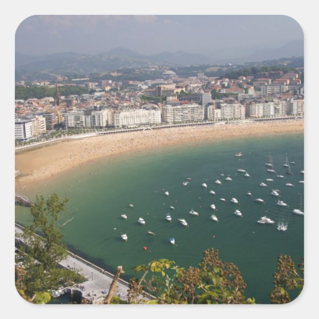 Adesivo Quadrado San Sebastian, Espanha. A cidade basca de San (Frente)