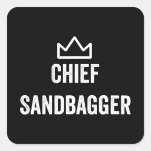 Adesivo Quadrado Sandbagger Golf Meme Bjj Chess Sandbag