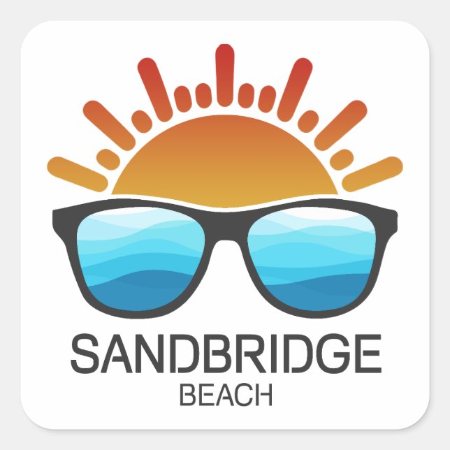 Adesivo Quadrado Sandbridge Beach Virginia Sunvidles (Frente)