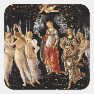 Adesivo Quadrado Sandro Botticelli - La Primavera