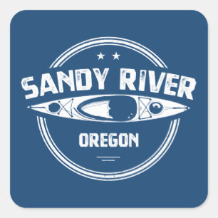 Adesivo Quadrado Sandy River Oregon Kayaking