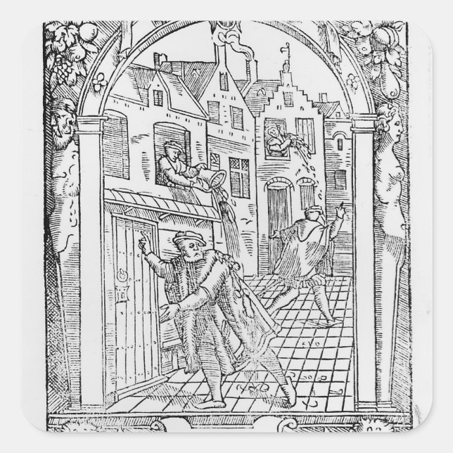 Adesivo Quadrado Saneamento na Idade Média (Frente)