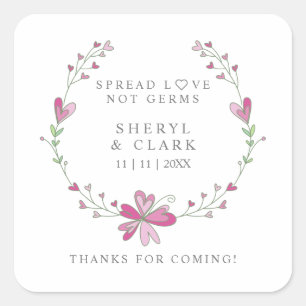 Adesivo Quadrado Sanitizer - Terra Floral Rosa Personalizada De Cas