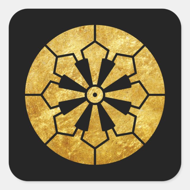 Adesivo Quadrado Sanja Matsuri Komagata mon Black Faux Dourado (Frente)