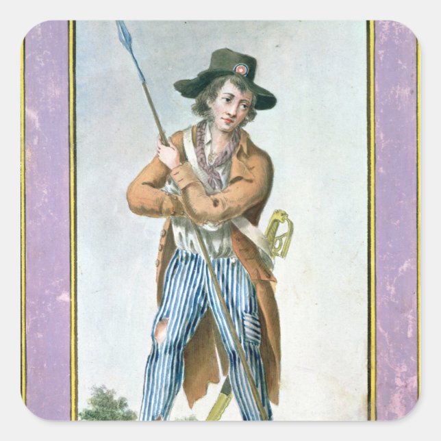 Adesivo Quadrado Sans-culotte parisiense (Frente)