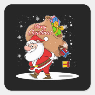 Adesivo Quadrado Santa Claus Geek Natal Legal Ideia Engraçada