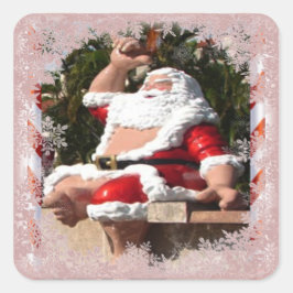 Adesivo Quadrado Santa Claus Hawaii