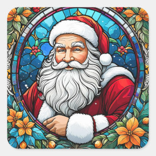 Adesivo Quadrado Santa Claus Saiu Vidro #1