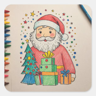 Adesivo Quadrado Santa Clause