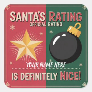 Adesivo Quadrado Santa’s Naughty & Nice List Sticker