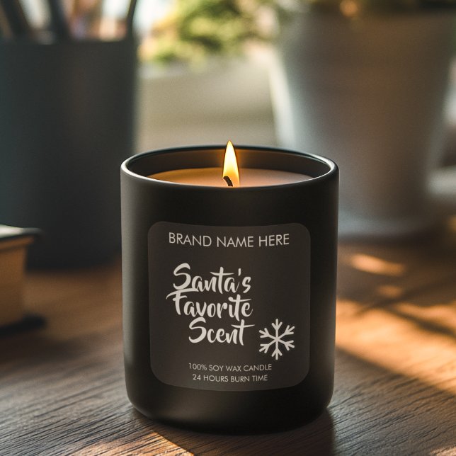 Adesivo Quadrado Santa's Favorite Scent | Modern Candle Labels (Criador carregado)