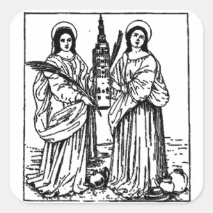 Adesivo Quadrado Santas Justa e Rufina padroeiras de Sevilha