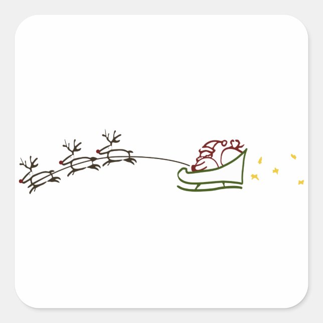 Adesivo Quadrado Santas Sleigh (Frente)