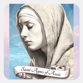 Adesivo Quadrado Santo Agnes da Irmã das Ruas de Assisi