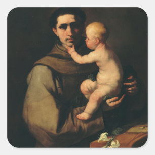 Adesivo Quadrado Santo Antônio de Pádua por Luca Giordano
