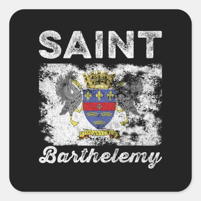 Adesivo Quadrado Santo Barthélemy Flag (Frente)