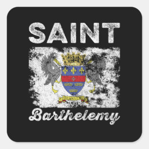 Adesivo Quadrado Santo Barthélemy Flag