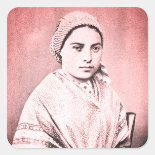 Adesivo Quadrado Santo Bernadette Soubirous quando criança