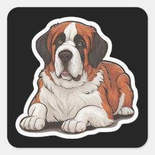Adesivo Quadrado Santo Bernard Sticker
